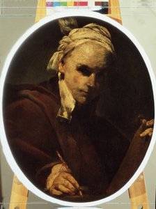 "Auto-retrato" (Auto-retrato) Pintura de Giuseppe Maria Crespi (1665-1747) por volta de 1700 Museu Pushkin, Moscou de Giuseppe Maria Crespi