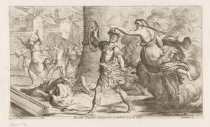 Geest van Creüsa verhitt aan Aeneas Enéias é abordado pela estátua e sombra do oco (título no objeto) Omzwervingen van Aeneas (título da série) L