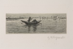 O Barqueiro (gravura em papel branco)