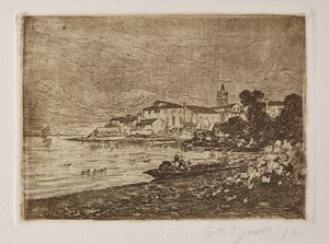 Lagoa de Veneza (gravura e água-tinta em papel branco)