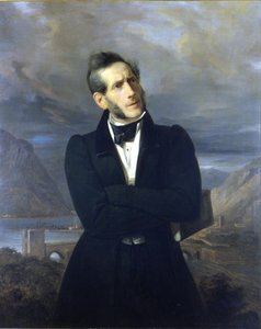 Retrato de Alessandro Manzoni. Pintura de Molteni. Século XIX.