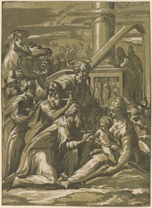 A adoração dos magos de Giuseppe Nicolo Vicentino, after Parmigianino