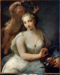 Primavera. Primavera (Primavera). Pintura de Giuseppe Nogari (1699-1763), antes de 1757. Arte veneziana. Óleo sobre tela. Museu Hermitage São Petersburgo.