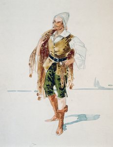 Traje para Barnabé no Acto III de La Gioconda por Amilcare Ponchielli, esboço de Giuseppe Palanti (1881-1946)