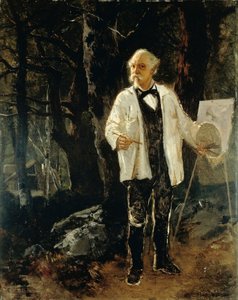 Auto-retrato em Floresta de Fontainebleau (óleo sobre tela)