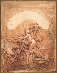 O encontro de Aurora com o tempo interrompido, c.1700 (guache sobre papel)