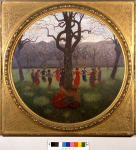 Girotondo ou o Idillio primaverile: a redonda ou o Idyll da primavera. Pintura de Giuseppe Pellizza da Volpedo (1868-1907)