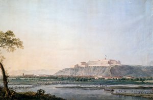 O exército francês cruza Scrivia, pintura de Giuseppe Pietro Bagetti (1764-1831), guerras napoleônicas, Itália