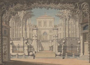 Um Palácio Turco (Provavelmente para o "Rapto do Serralho" de Mozart) de Giuseppe Quaglio