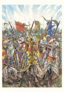Carga dos cavaleiros franceses na Batalha de Azincourt (25 de outubro de 1415) de Giuseppe Rava