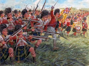 Primeiro Império: A Carga da Infantaria Escocesa na Batalha de Waterloo de Giuseppe Rava