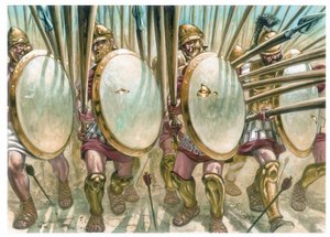 Kingdom of Macedonian: the charge of Macedonian phalangists - A carga dos falangistas macedónios - Ilustração de Giuseppe Rava de Giuseppe Rava