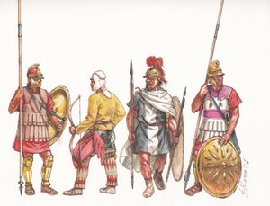 Exército macedónio falangite pikeman arqueiro e mercenário persa de Giuseppe Rava