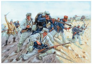 Marche ou creve Soldiers de la Legion etrangere francaise - Legião Estrangeira Francesa: "marchar ou morrer" Ilustração de Giuseppe Rava de Giuseppe Rava