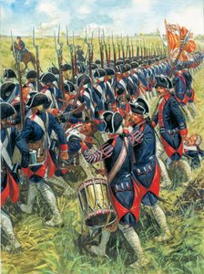 Guerra dos Sete Anos: infantaria prussiana durante a Batalha de Kolin de Giuseppe Rava