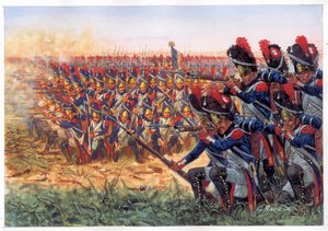 A Guarda Imperial de Napoleão I (1769-1821) na Batalha de Waterloo de Giuseppe Rava