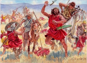 Os cavaleiros de Tessália surpreendem os espartanos de Giuseppe Rava