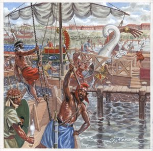 O saque de Óstia pelos piratas Cilicianos de Giuseppe Rava