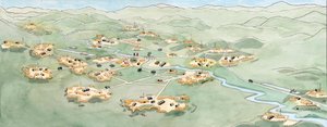 Guerra da Indochina: Plano da Batalha de Dien Bien Phu (Dien-Bien-Phu) que opõe o exército francês ao do Vietname de novembro de 1953 a maio de 1954 - Primeira Guerra da Indochina: mapa da Batalha de Dien Bien Phu entre a Expedição Francesa ao Extremo Orie