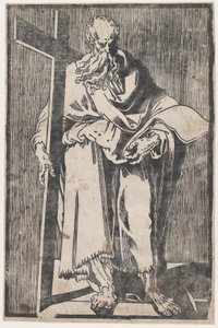 São Filipe em pé segurando um livro e uma cruz, ca. 1590-1600.