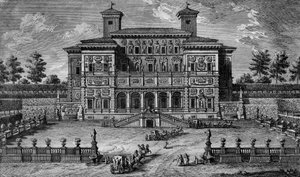 O Casino e Villa Borghese, perto de Roma, século XVIII.