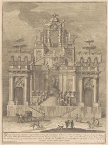 A Prima Macchina para a Chinea de 1778: Um Belvedere do Campo com Hércules e Antaeus de Giuseppe Vasi, after Giuseppe Palazzi