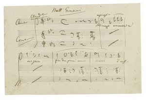 Autógrafo: Opera Ernani, Finalarie Solingo, Errante e Misero. Início dos anos 1840