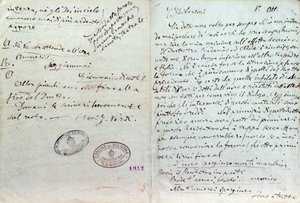 Carta manuscrita de Giuseppe Verdi a Antonio Ghislanzoni, autor de Aida librettos