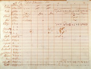 Página da primeira edição da partitura de Un ballo in maschera, ópera de Giuseppe Verdi