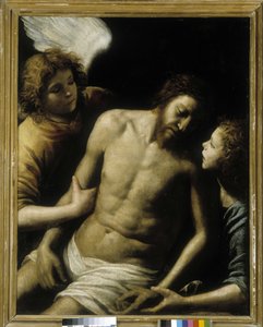 O Cristo morto apoiado por dois anjos
