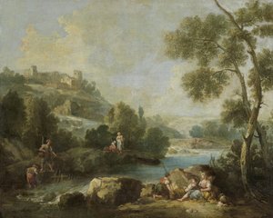 Paisagem com Figuras de Giuseppe Zaïs (attributed to)
