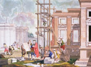 Arquitetura, de uma série de quatro ilustrando as Belas Artes, c.1780 de Giuseppe Zocchi