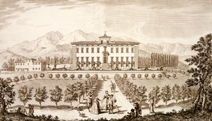 Vista da Villa del Barone, de "Views of Tuscany", de Giuseppe Bouchard, publicado entre 1744 e 1757