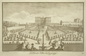 Villa Lappeggi, de vistas da Toscana, publicado c.1744-57 de Giuseppe Zocchi
