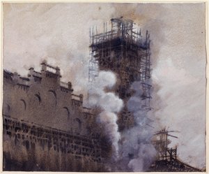 A construção do Trocadéro em 1876 de Giuseppe de Nittis