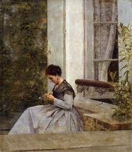 Uma mulher em crochê, de Giuseppe or Joseph de Nittis