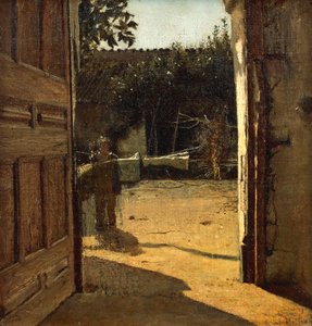 Pátio ao sol, interior da casa de campo de Giuseppe or Joseph de Nittis