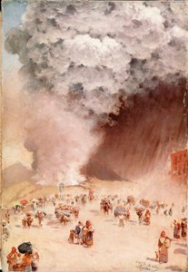 Chuva de cinzas ou “” a erupção da Vesuve ”” Pintura de Giuseppe De Nittis de Giuseppe or Joseph de Nittis