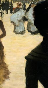 Regresso do Bois de Boulogne, Lady with a Dog, de Giuseppe de Nittis, detalhe de Giuseppe or Joseph de Nittis