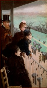 As corridas no Bois de Boulogne Spectators assistindo corridas de cavalos. Pintura de Giuseppe De Nittis (1846-1884) 1881 Roma, Galleria Nazionale d
