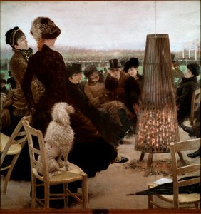 As corridas no Bois de Boulogne Spectators assistindo corridas de cavalos. Pintura de Giuseppe De Nittis (1846-1884) 1881 Roma, Galleria Nazionale d