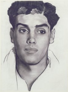 Chefe de um jovem (carvão no papel)