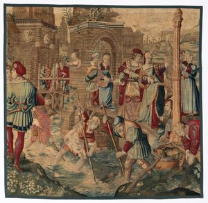 Primavera: cena de pesca de Set of Four Seasons, final de 1600 - início de 1700.
