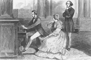 Príncipe Alberto de Saxe tocando em frente da Rainha Vitória e Felix Mendelssohn Bartholdy (1809-1847), Gravura