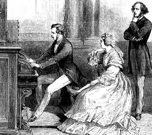 Rainha Vitória a ver o Príncipe Alberto tocar o órgão a Felix Mendelssohn