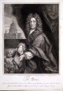 Retrato de Christopher Wren gravado para a 