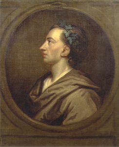 Perfil de Alexander Pope (1688-1744), coroado com hera (óleo sobre tela) de Godfrey (studio of) Kneller