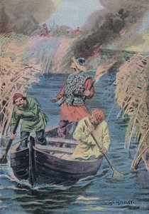 Hereward the Wake ateando fogo aos juncos