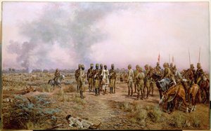 Após a Batalha de Atbara, 8 de Abril de 1898 (óleo sobre tela) de Godfrey Douglas Giles
