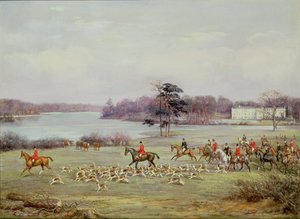 A caça ao sul de Cheshire em Combermere Park, 1904
